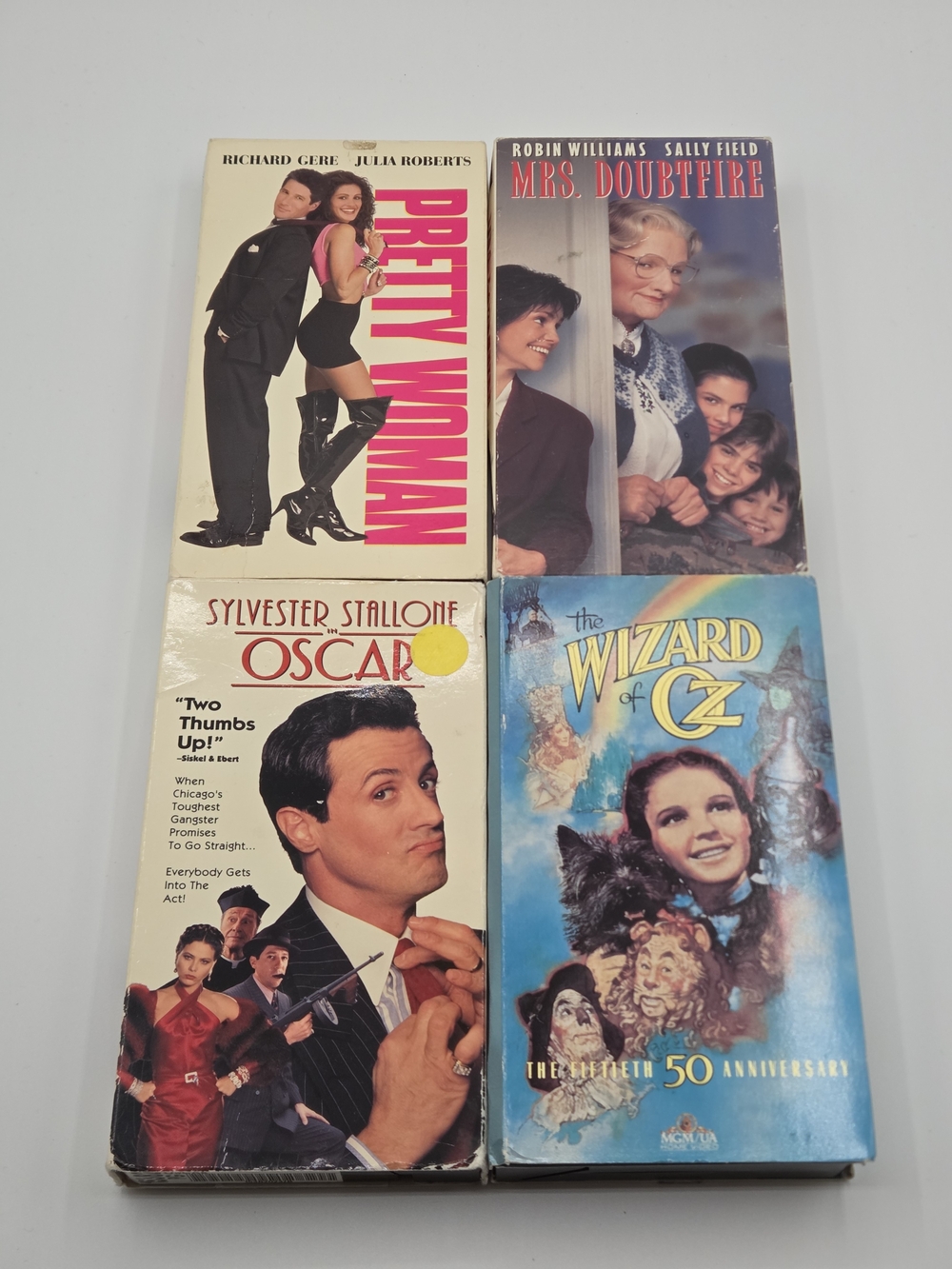 Vintage 90s VHS Movie Bundle 4 Classics Wizard of Oz 50th Edition Book Nostalgia